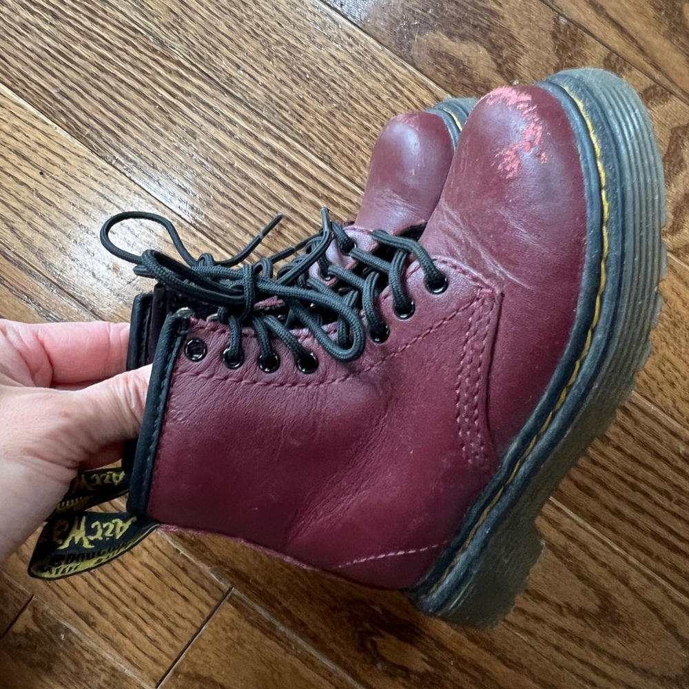Doc Martens toddler size 7 burgundy lace up boots
